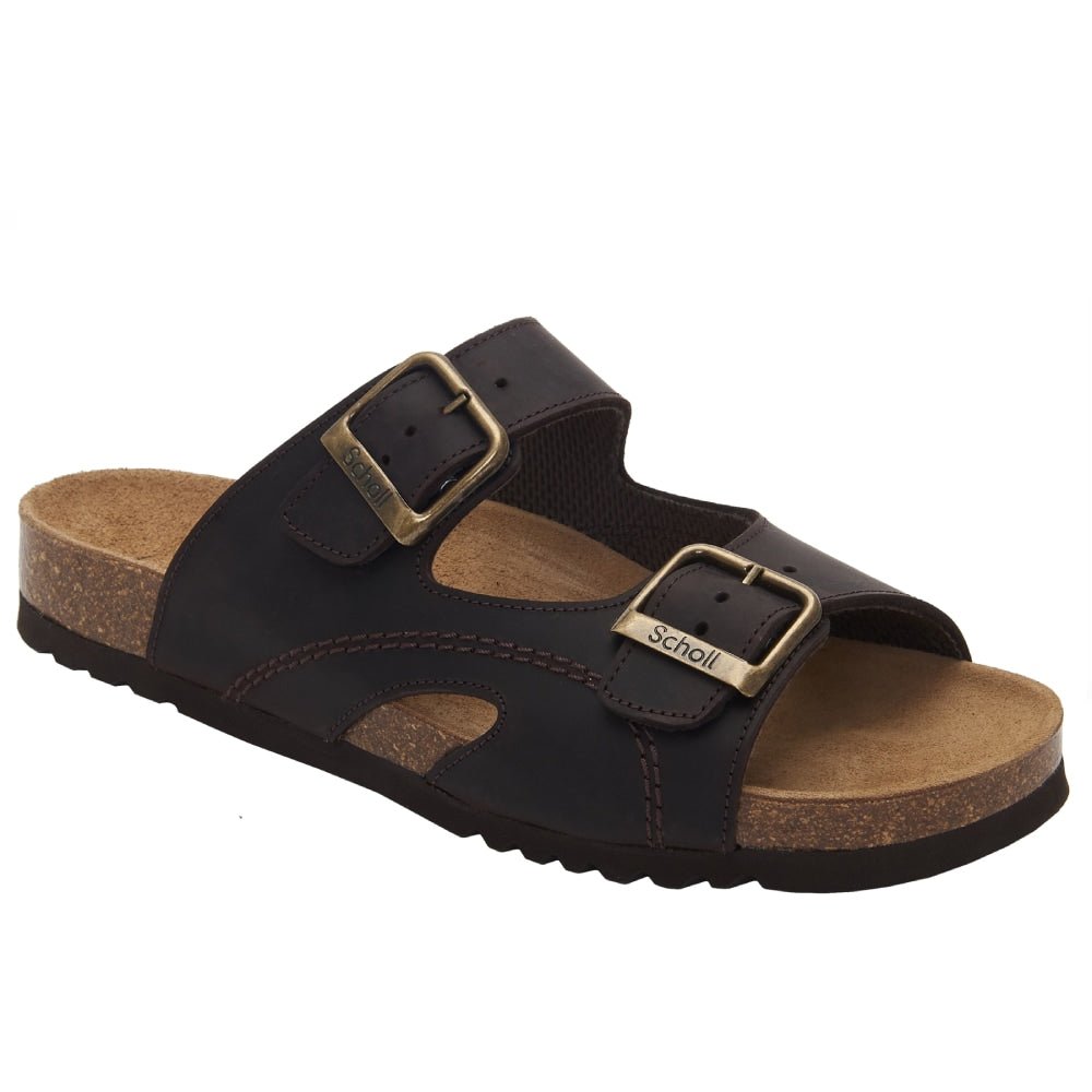 Scholl Sandal Herr Moldava Dk Brown – Minfot