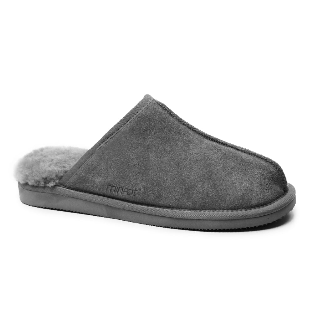 Minfot Fårskinnstofflor Slip-on Orust med sula Grå
