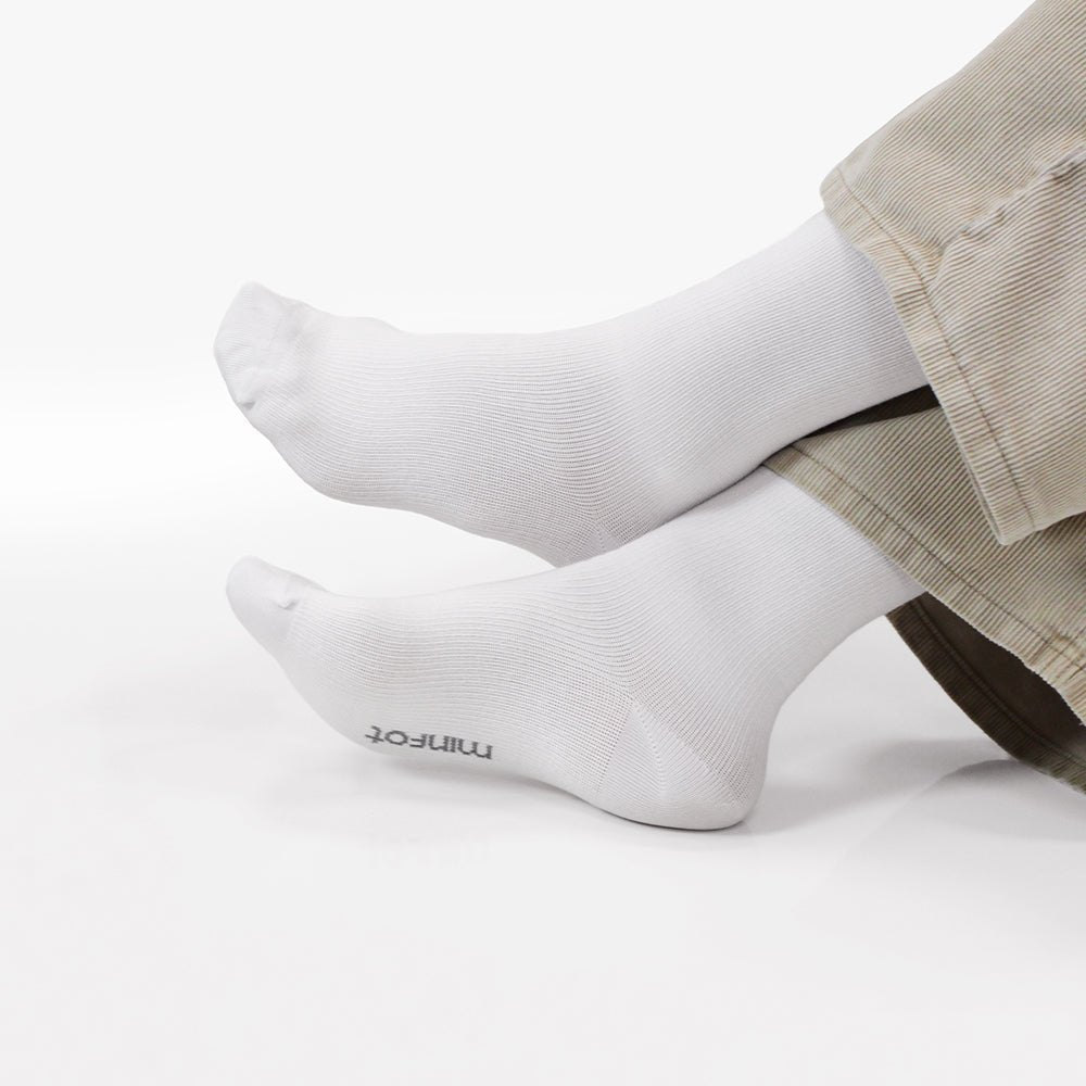 Minfot Ankelstödstrumpor Bambu Vit 1-pack