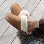 Minfot Fårskinnstofflor Slip-On Duved med sula Chestnut