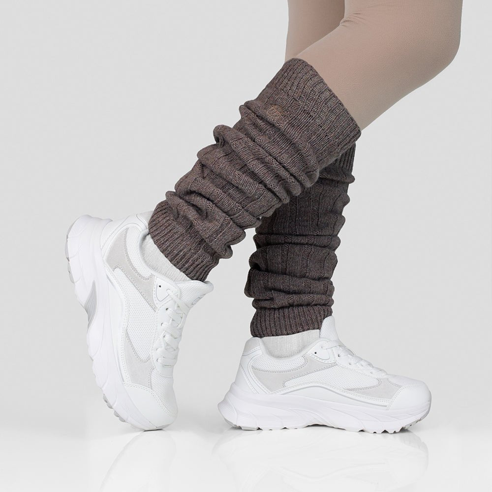 Minfot Benvärmare Ull Brun Melange 1-pack