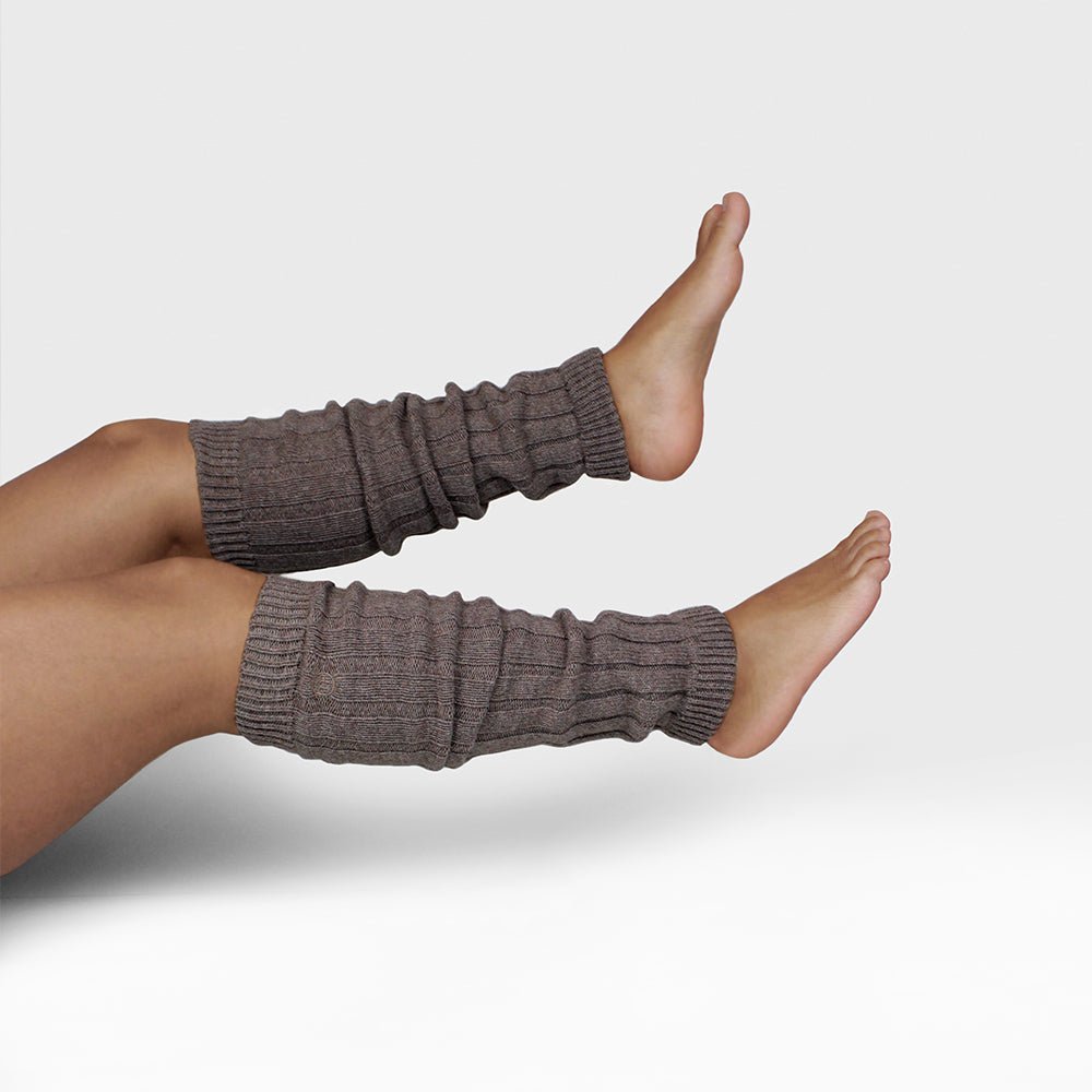 Minfot Benvärmare Ull Brun Melange 1-pack