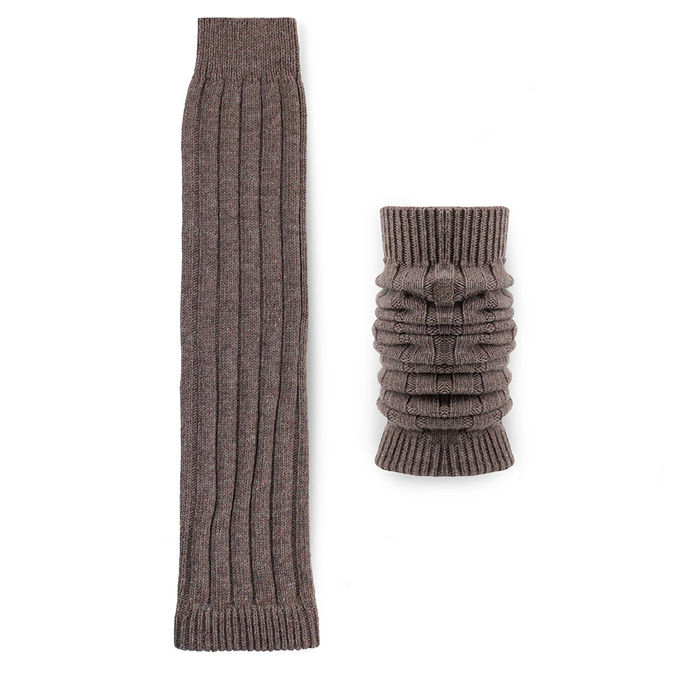 Minfot Benvärmare Ull Brun Melange 1-pack