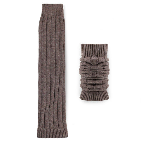 Minfot Benvärmare Ull Brun Melange 1-pack