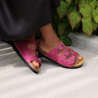 Minfot Lo Biosandaler Dam Skinn Anatomisk 3-remmar Fuxia