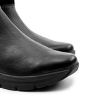 Minfot Zon Chelsea Boots med zip Stretch Läder Svart Leopard