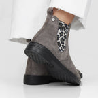 Minfot Bou Chelsea Boots Dam Stretch Nubuck Stone Leopard