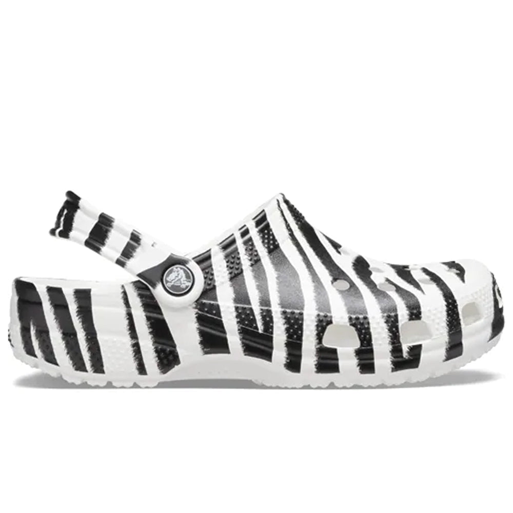 Crocs Classic Clog Animal Print White Zebra