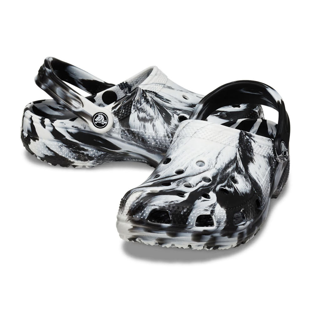 Crocs Classic Clog Marbled White Black