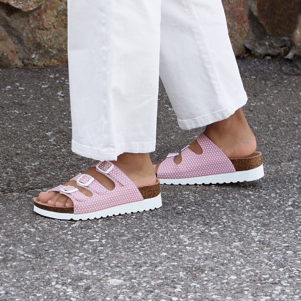 Minfot Dots Sandaler Dam Mjuk Bio Rosa