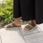 Minfot Upstep Lill Sandaler Dam Mocka Grön