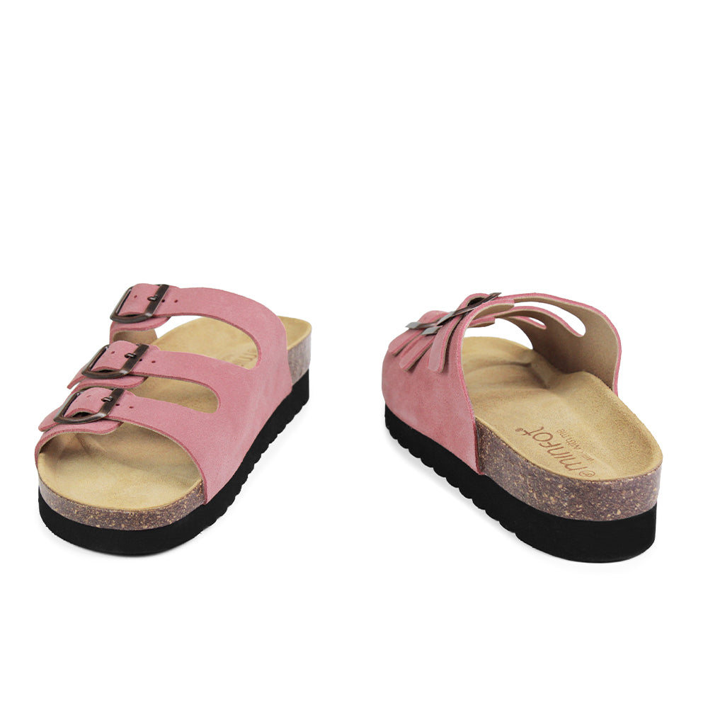 Minfot Lo Biosandaler Dam Mocka Anatomisk 3-remmar Rosa
