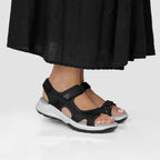 Minfot Nyhamn Sandaler Dam Nubuck Svart