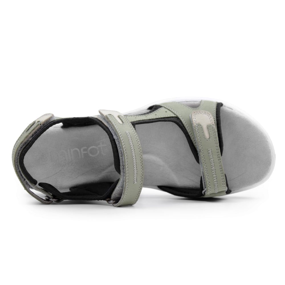 Minfot Nyhamn Sandaler Dam Green Beige