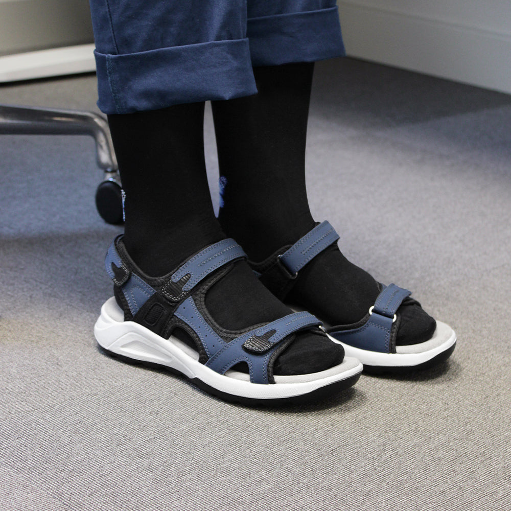 Minfot Nyhamn Sandaler Dam Nubuck Blå