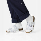 Minfot Sandaler Mjuk Bio Tropical Flowers Vit