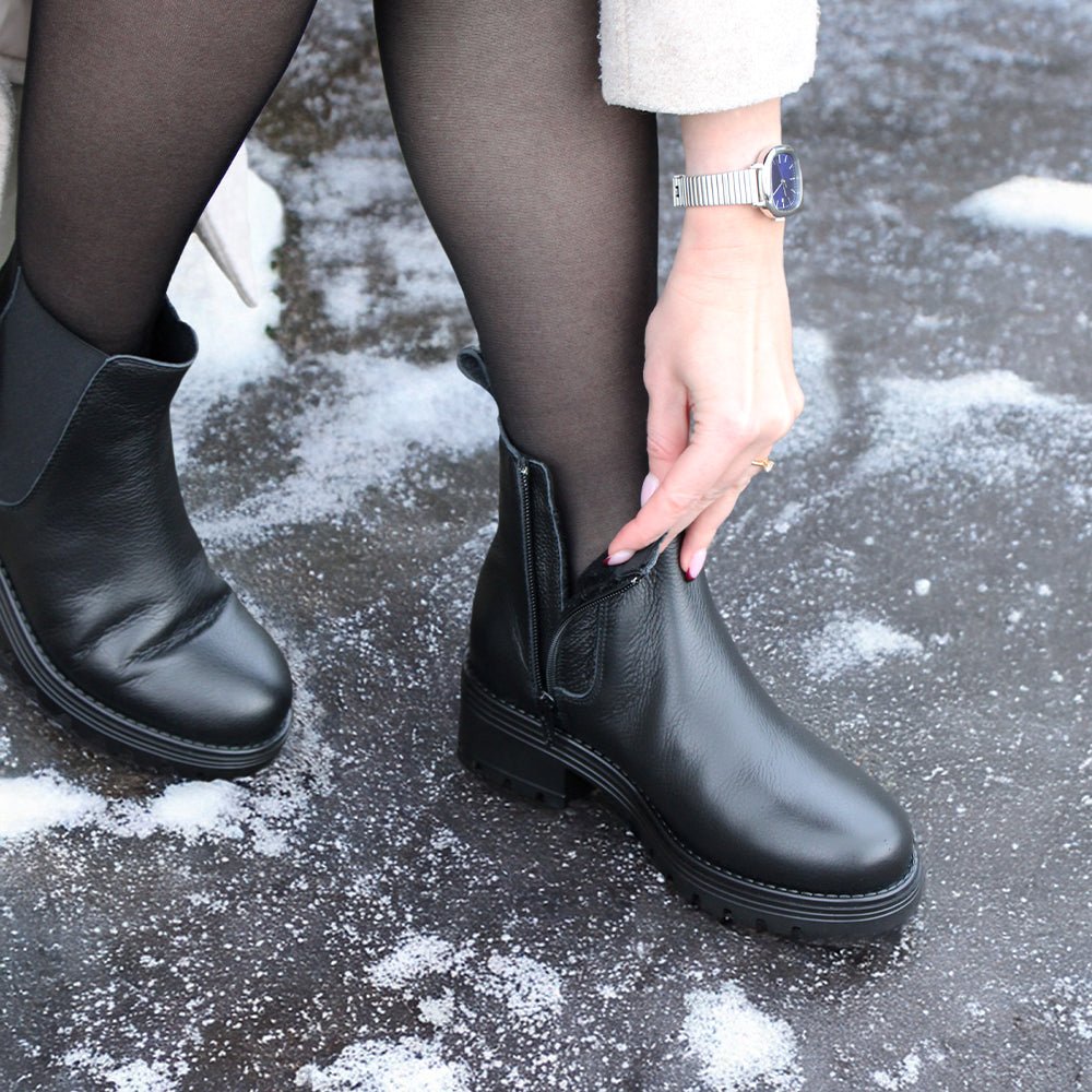 Produktbild 12 - Minfot Cityspike Chelsea Broddskor Zip Skinn Svart