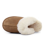Minfot Fårskinnstofflor Slip-On Duved med sula Chestnut
