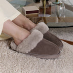 Minfot Fårskinnstofflor Slip-on Duved med sula Stone