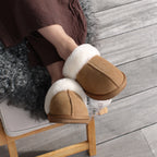 Minfot Fårskinnstofflor Slip-On Duved med sula Chestnut