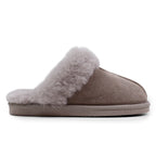 Minfot Fårskinnstofflor Slip-on Duved med sula Stone