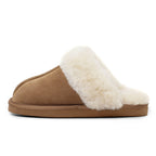 Minfot Fårskinnstofflor Slip-On Duved med sula Chestnut