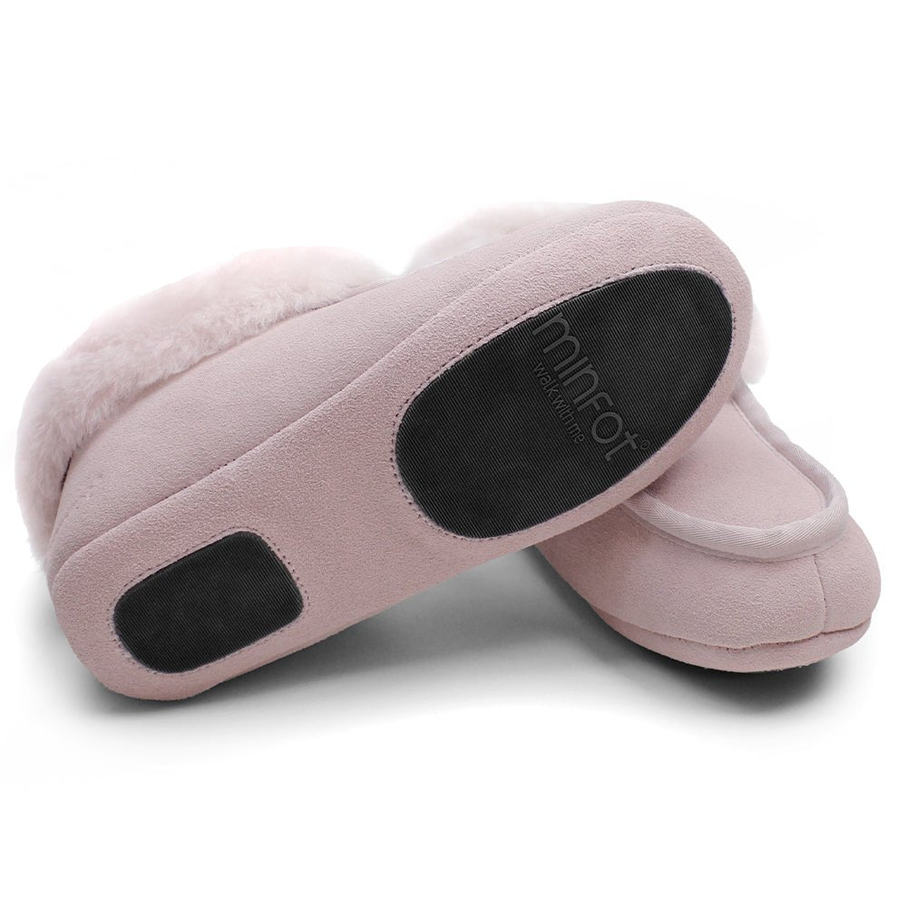 Minfot Fårskinnstofflor Hemse med sula Rose