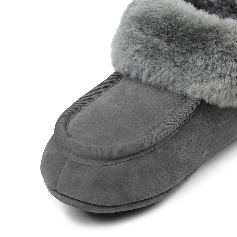 Minfot Fårskinnstofflor Sunne Grafit Grå Mocka