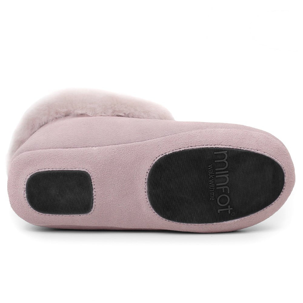 Minfot Fårskinnstofflor Hemse med sula Rose