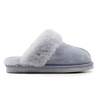 Minfot Fårskinnstofflor Slip-on Duved med sula Grå