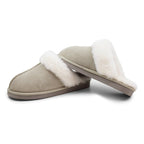 Minfot Fårskinnstofflor Slip-on Duved med sula Sand