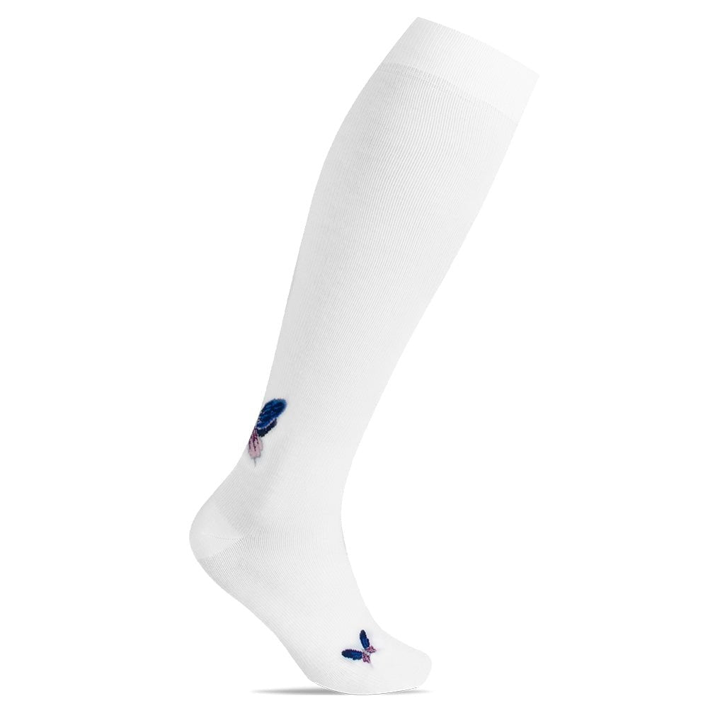 Minfot Flawless Stödstrumpor Eco Bomull Fjäril Vit 1-pack