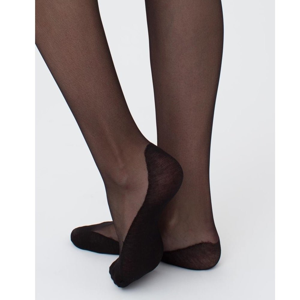 Produktbild 3 - Giulia Footies Nylonstrumpbyxor med fot i bomull 20 den Svart