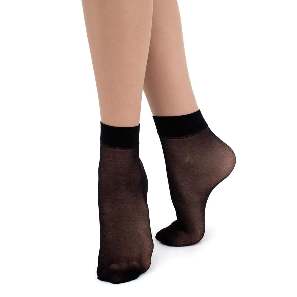 Giulia Easy Nylonstrumpor Ankel 2-pack 40 den Svart