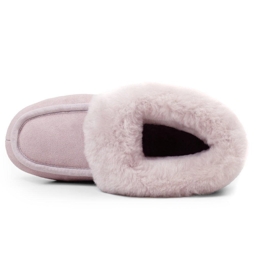 Minfot Fårskinnstofflor Hemse med sula Rose