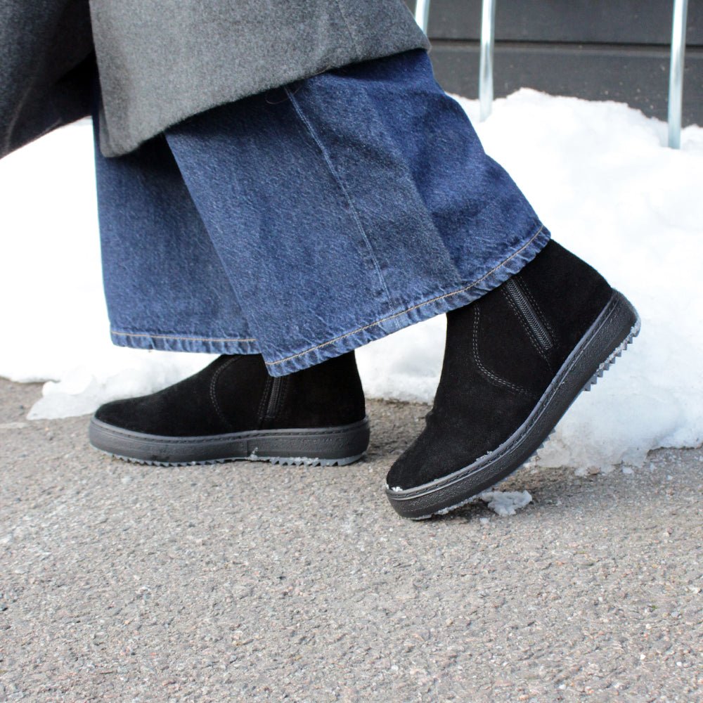 Minfot Dubbskor Idre Mocka Ull Svart