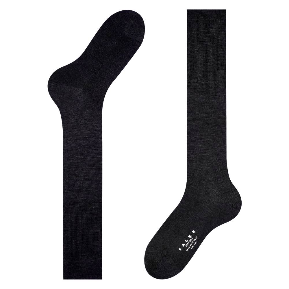 Falke Airport Knee-high Knästrumpor Merinoull Herr Svart