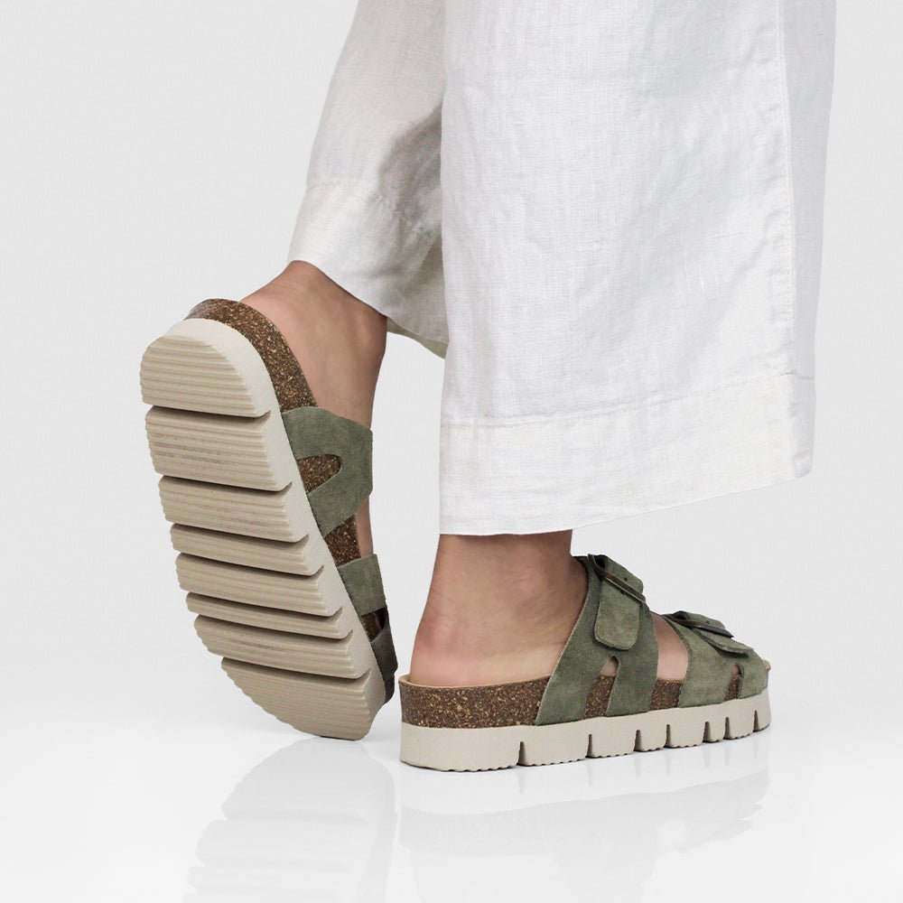 Minfot Upstep Lill Sandaler Dam Mocka Grön