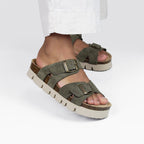 Minfot Upstep Lill Sandaler Dam Mocka Grön