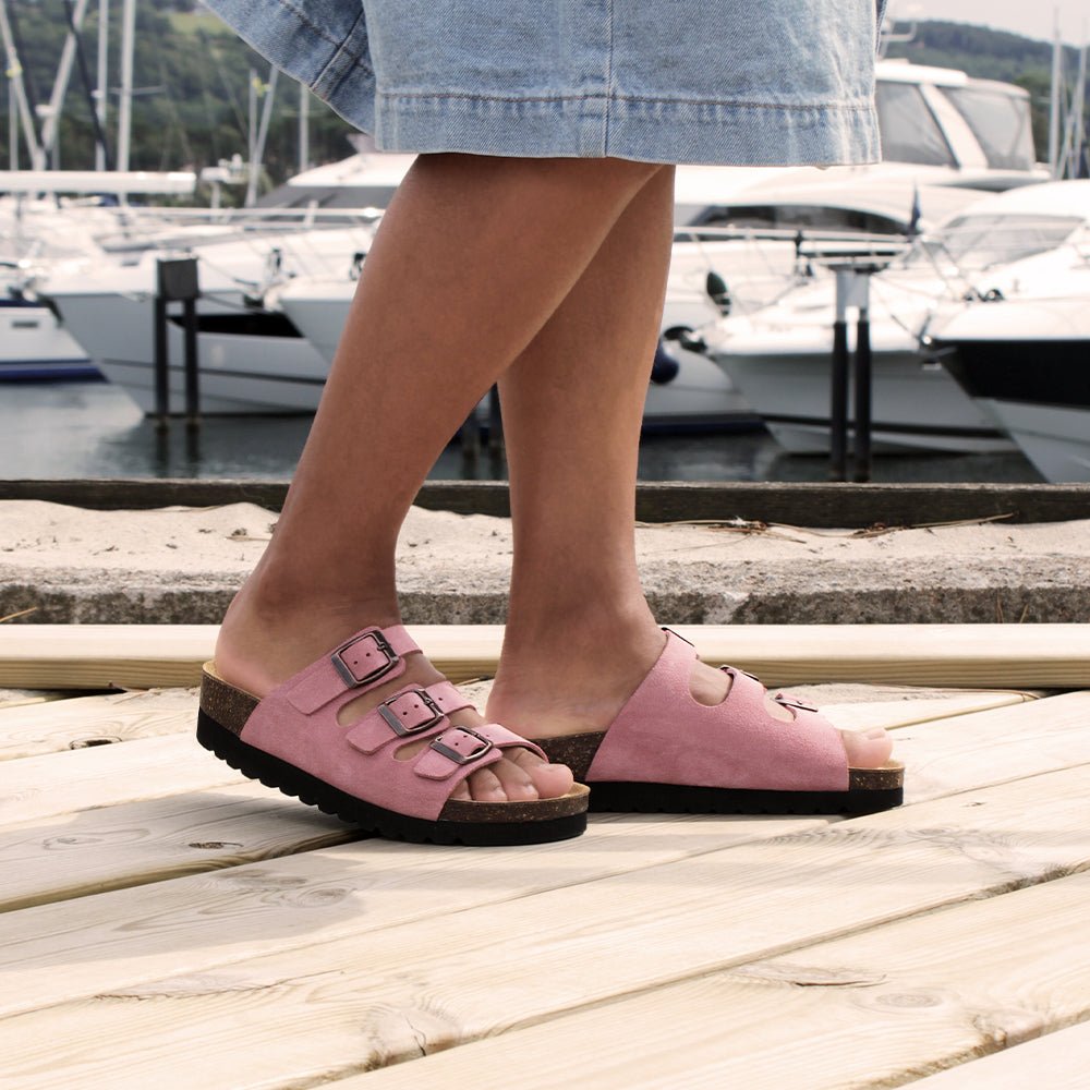 Minfot Lo Biosandaler Dam Mocka Anatomisk 3-remmar Rosa