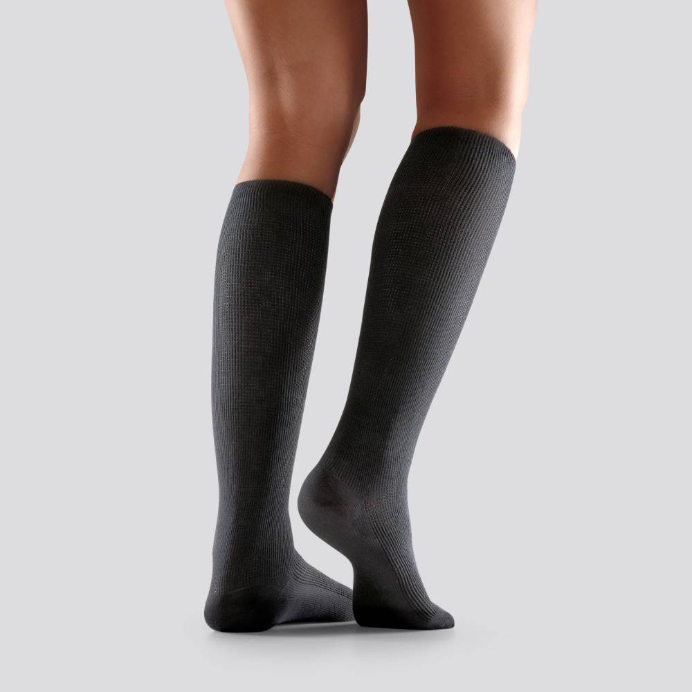 Mabs Stödstrumpor Tunna Bomull Svart