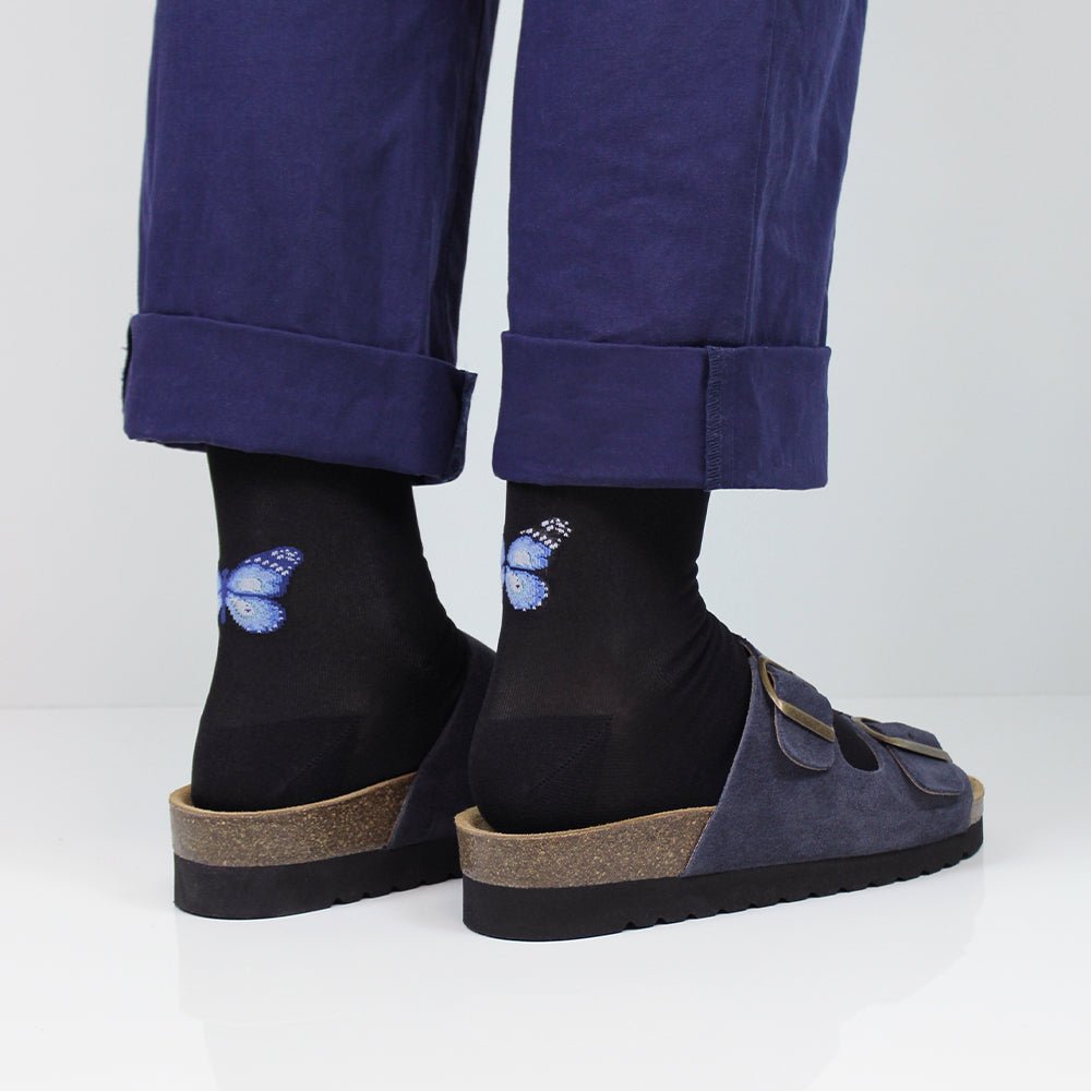 Minfot Moa Sandaler Dam Mjuk Bio Mocka Navy