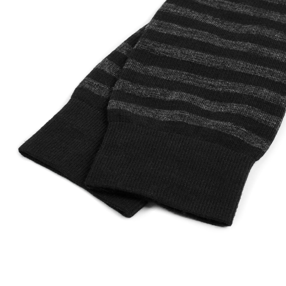 Minfot Stödstrumpor Merinoull Randig Svart Grå Navy 1-pack