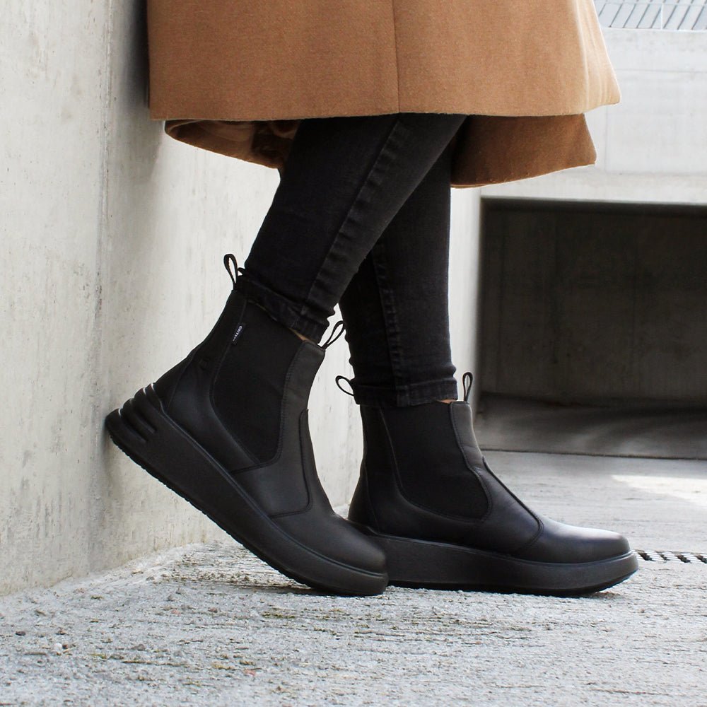 Minfot Ami Chelsea Boots Dam Vattenavvisande TEX Skinn Svart
