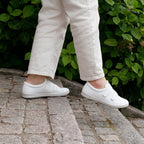 Minfot Aveny Skinn Sneaker Dam Kardborreband Vit