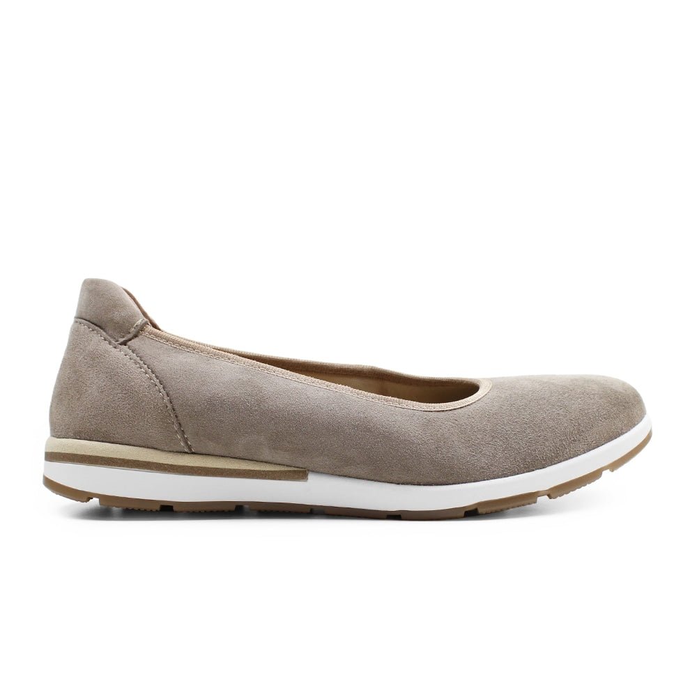 Minfot Ballerinaskor Joyce Stretch Nubuck Stone