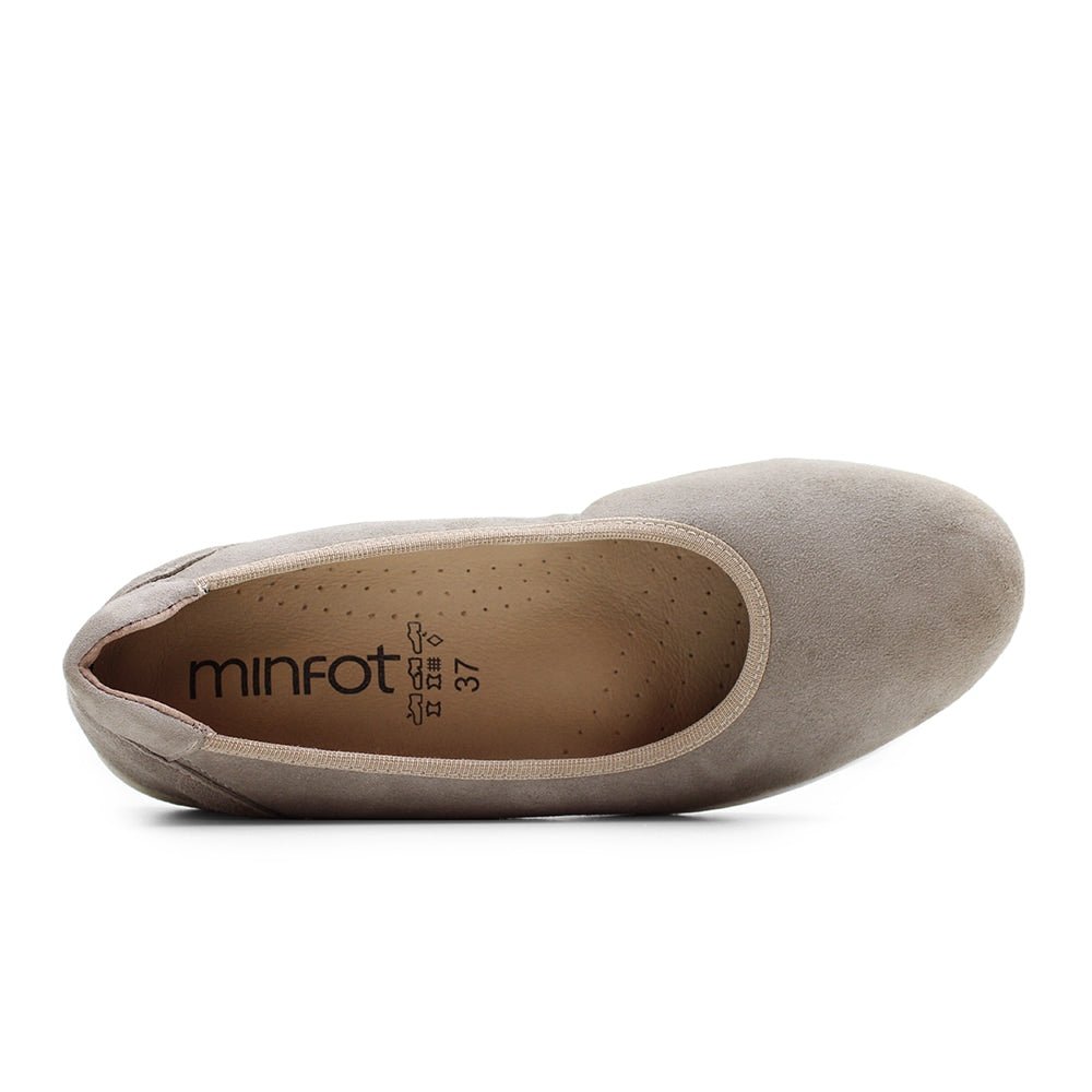 Minfot Ballerinaskor Joyce Stretch Nubuck Stone