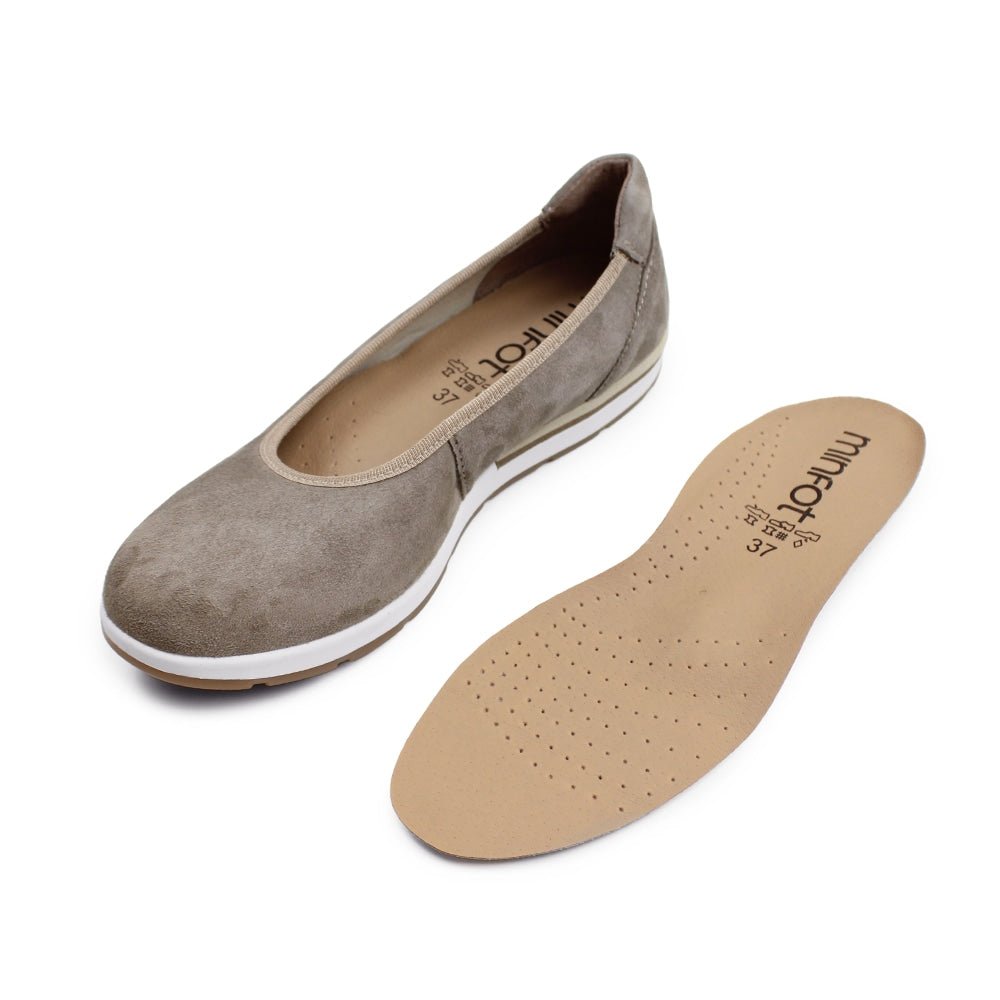 Produktbild 9 - Minfot Ballerinaskor Joyce Stretch Nubuck Stone