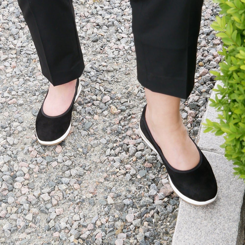 Produktbild 10 - Minfot Ballerinaskor Joyce Stretch Nubuck Svart