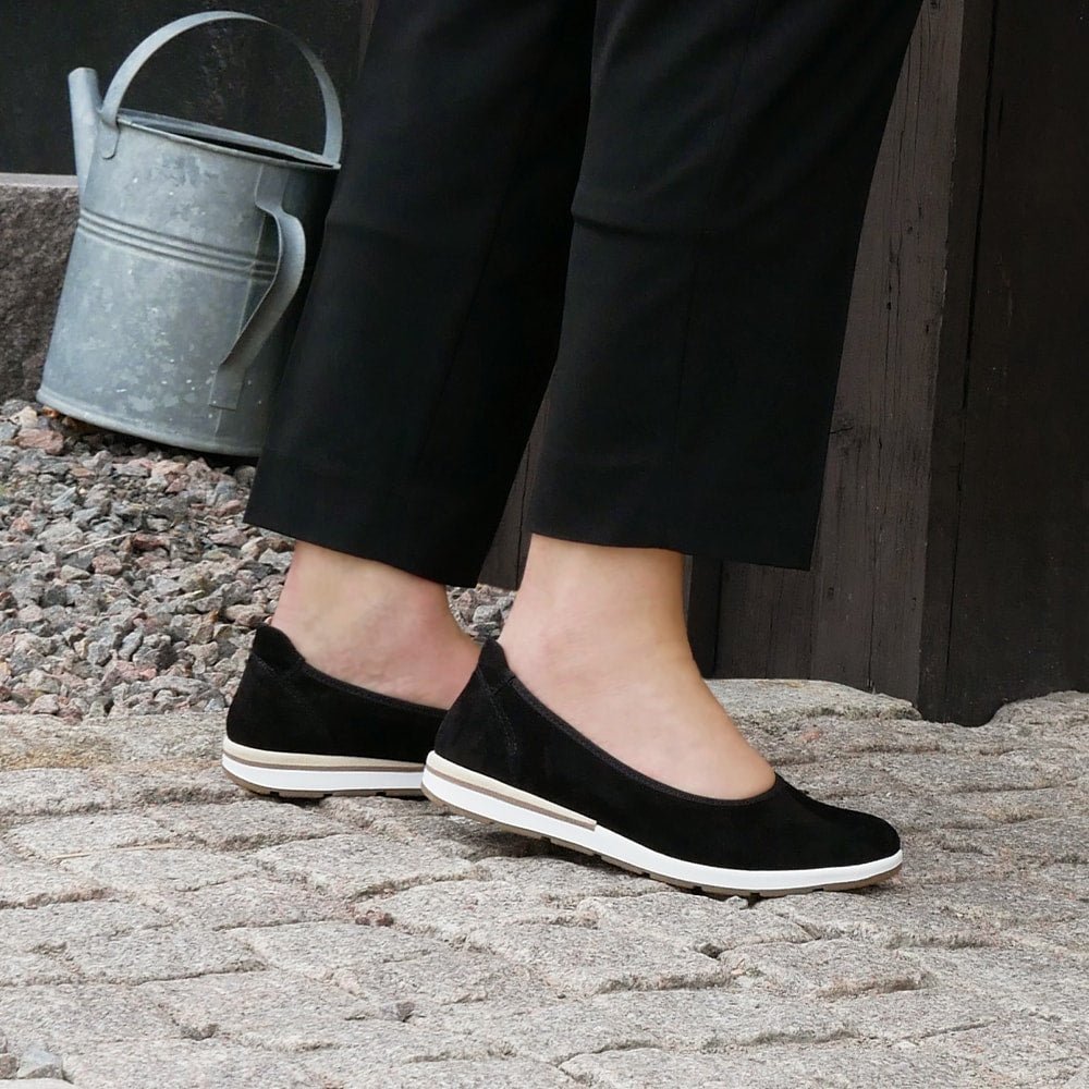 Produktbild 2 - Minfot Ballerinaskor Joyce Stretch Nubuck Svart